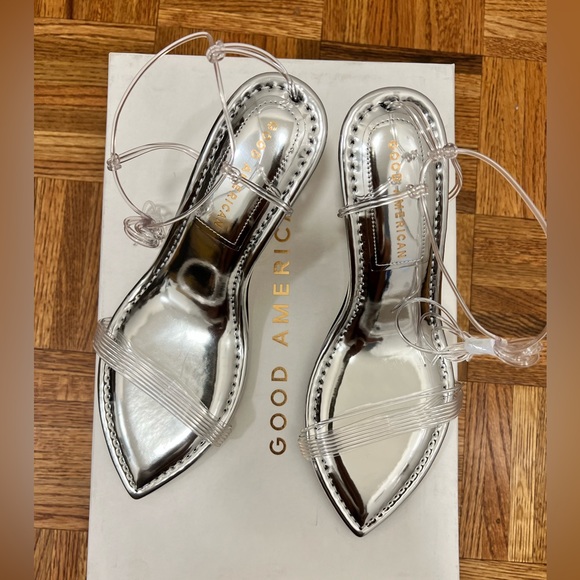 NIB Good American Cinder-F*cking Ella Clear Wedges - Picture 7 of 14